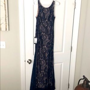 Blue lace evening gown size 12